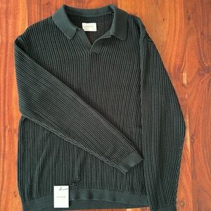 Aime Leon Dore. Longe sleeve mesh knit polo. Green. Perfecttttttt